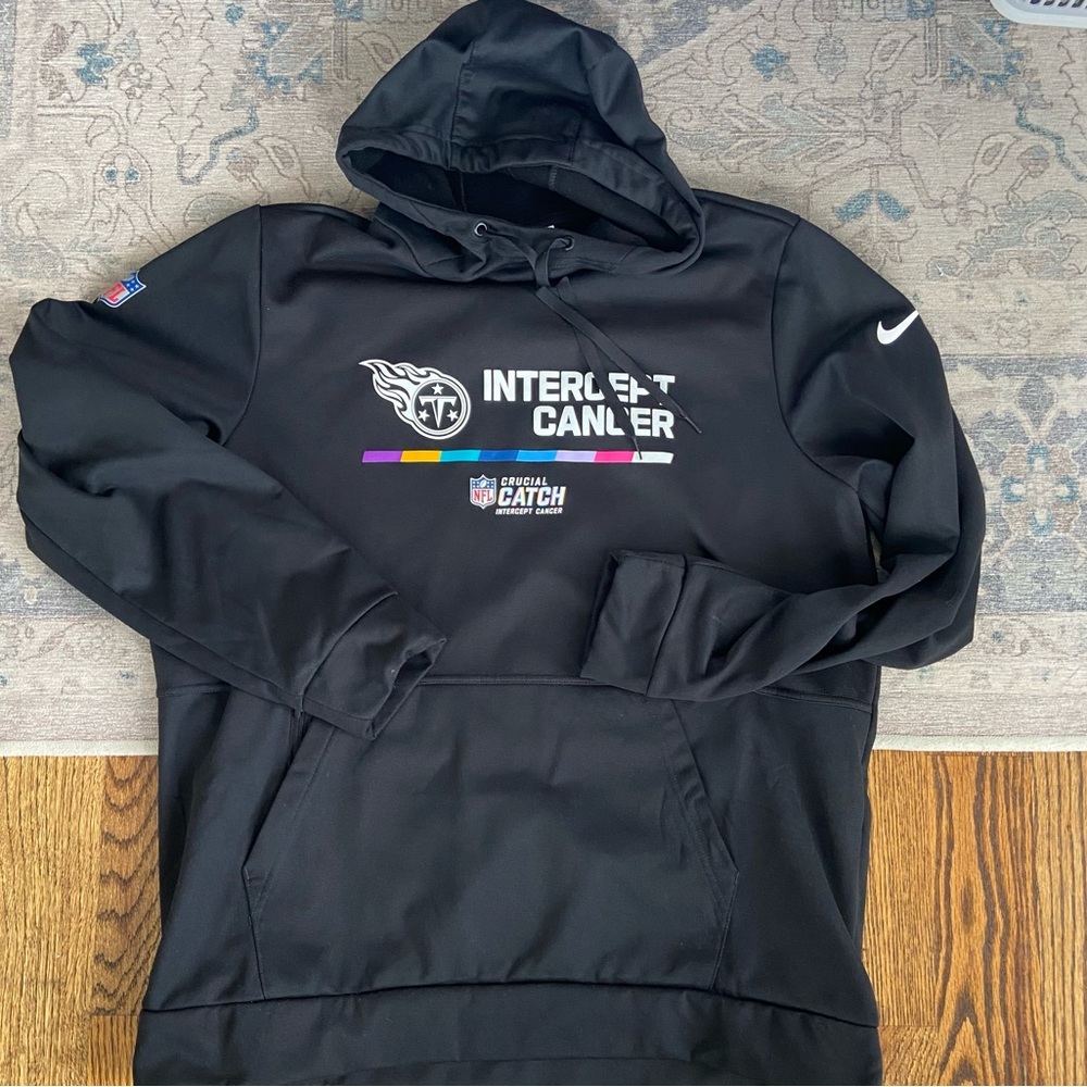Nike Tennessee Titans Intercept Cancer Color Rush Hooded Sweatshirt XL